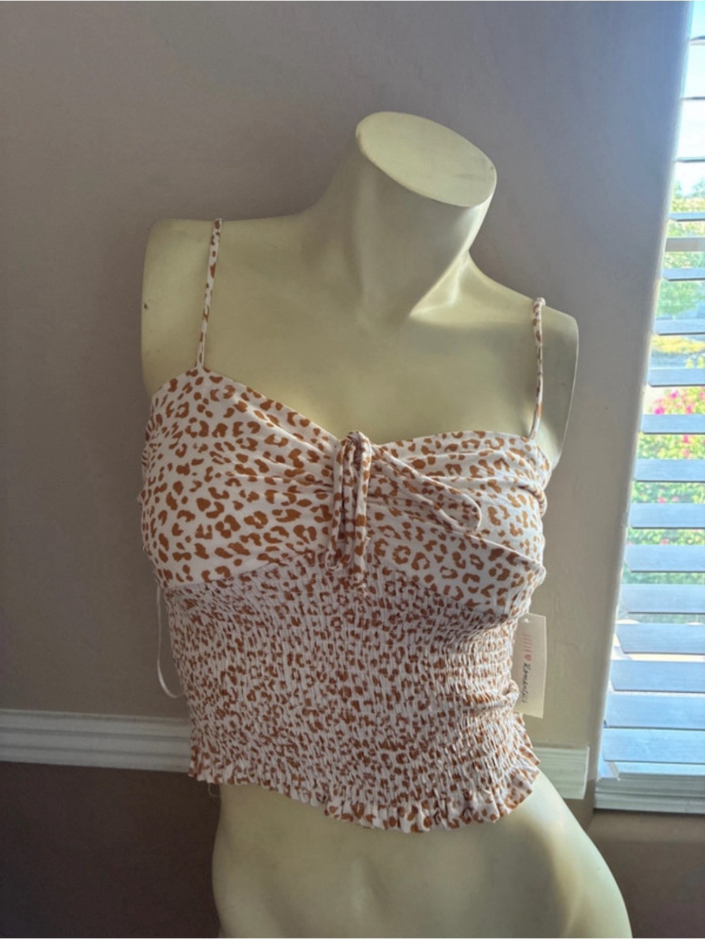 Reclaimed Vintage Leopard Top White & Brown